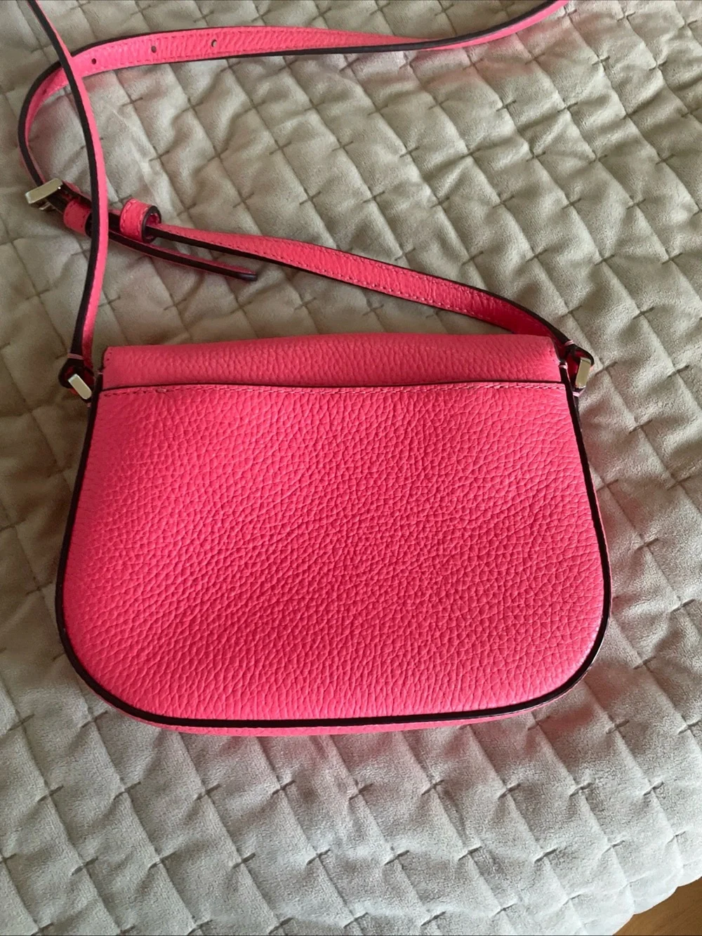 kate spade Hot Pink Pebbled Leather Flap Crossbody
